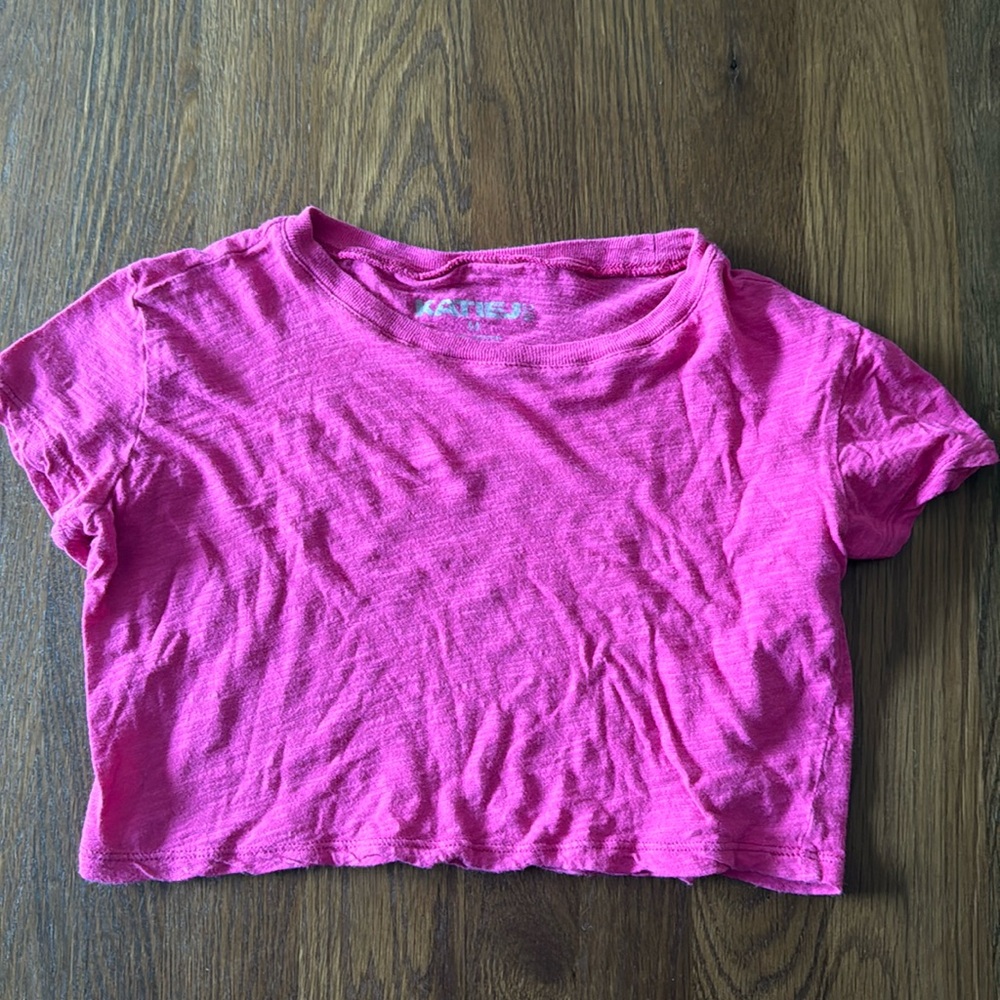 Katie J NYC hot pink crop tee Medium